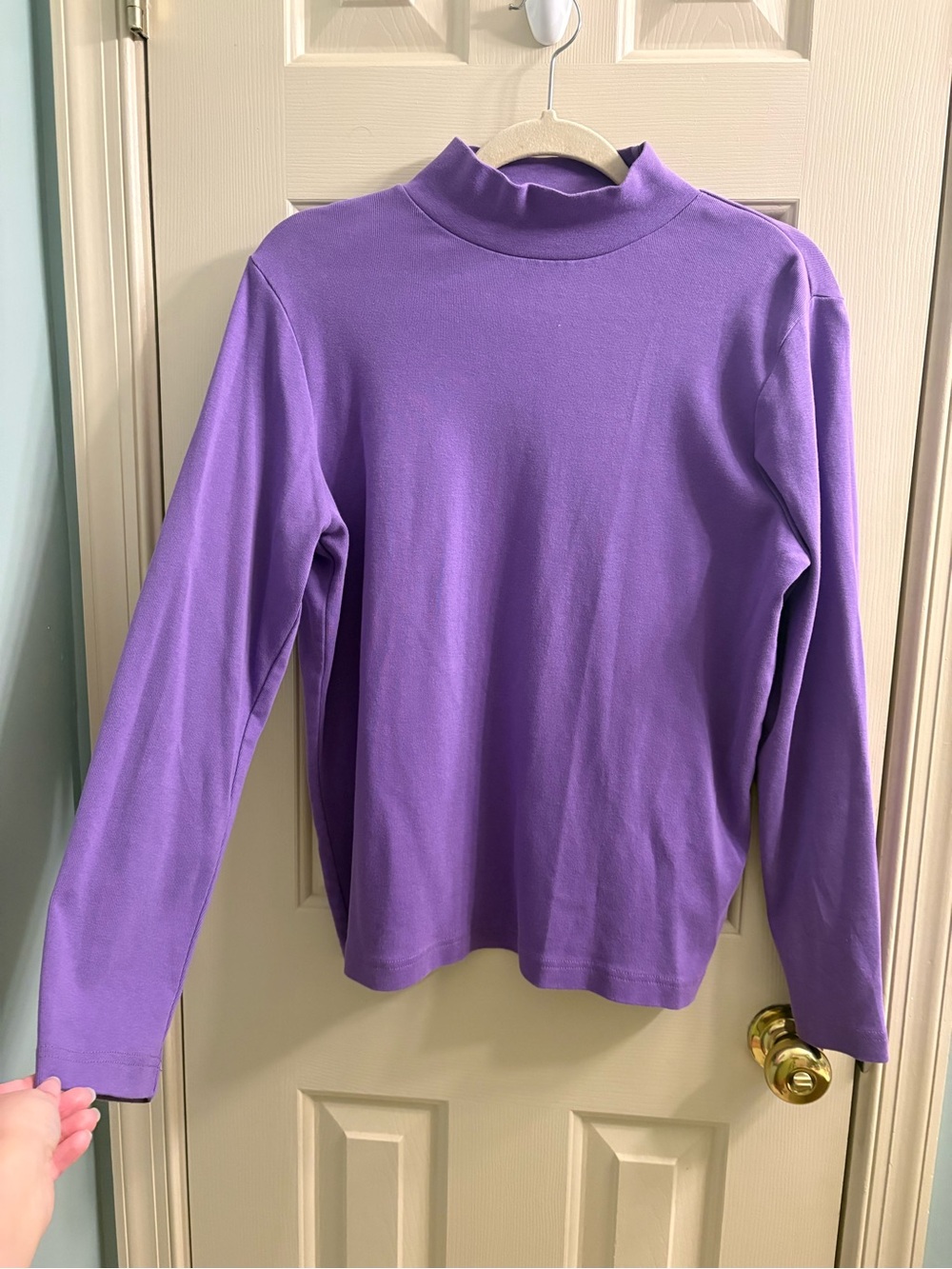Kim Rogers Lavender Mock Neck Long Sleeve Top
